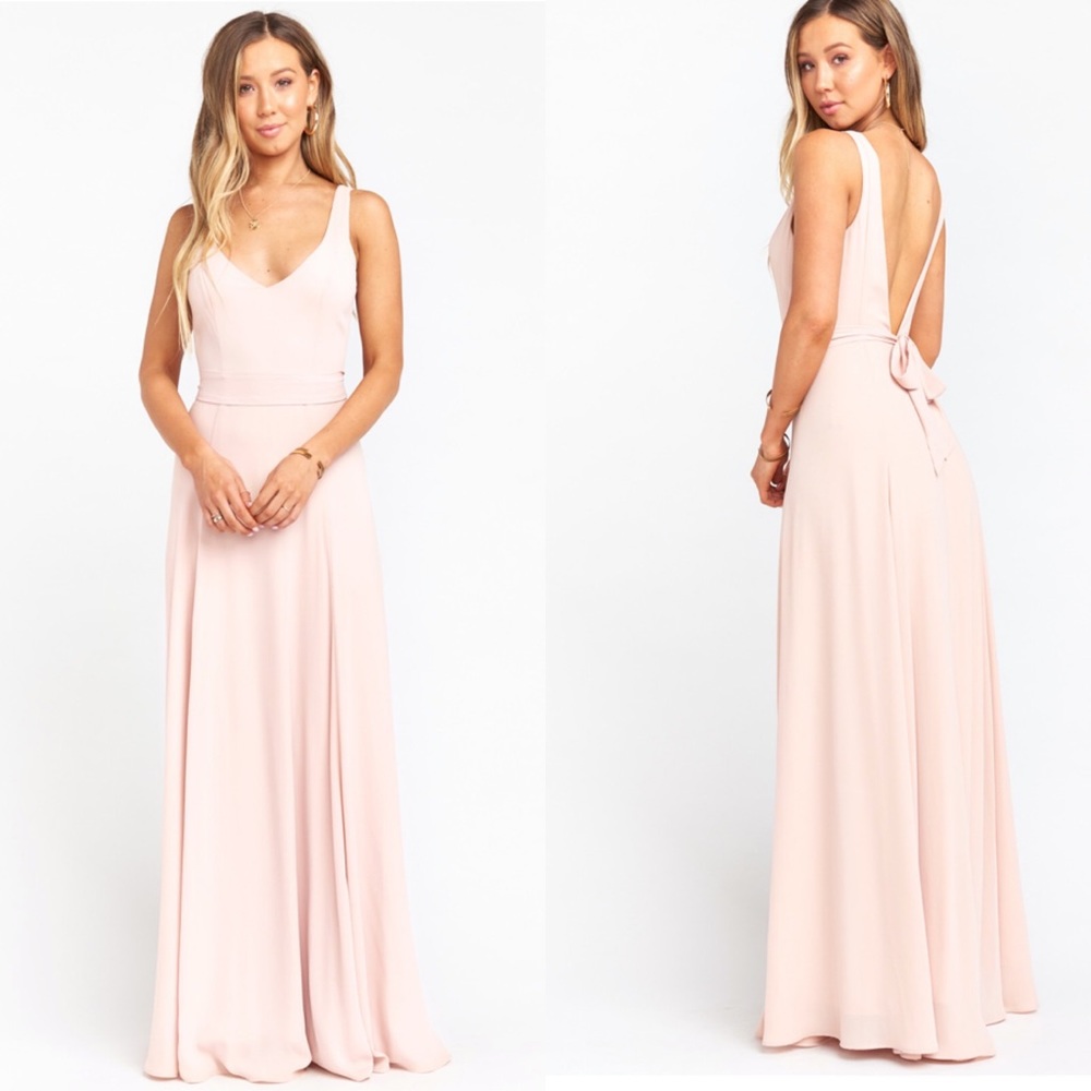 Show Me Your Mumu Jenn Maxi Dress in Dusty Blush Crisp Small